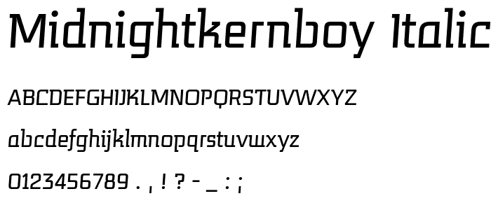 MidnightKernboy Italic font